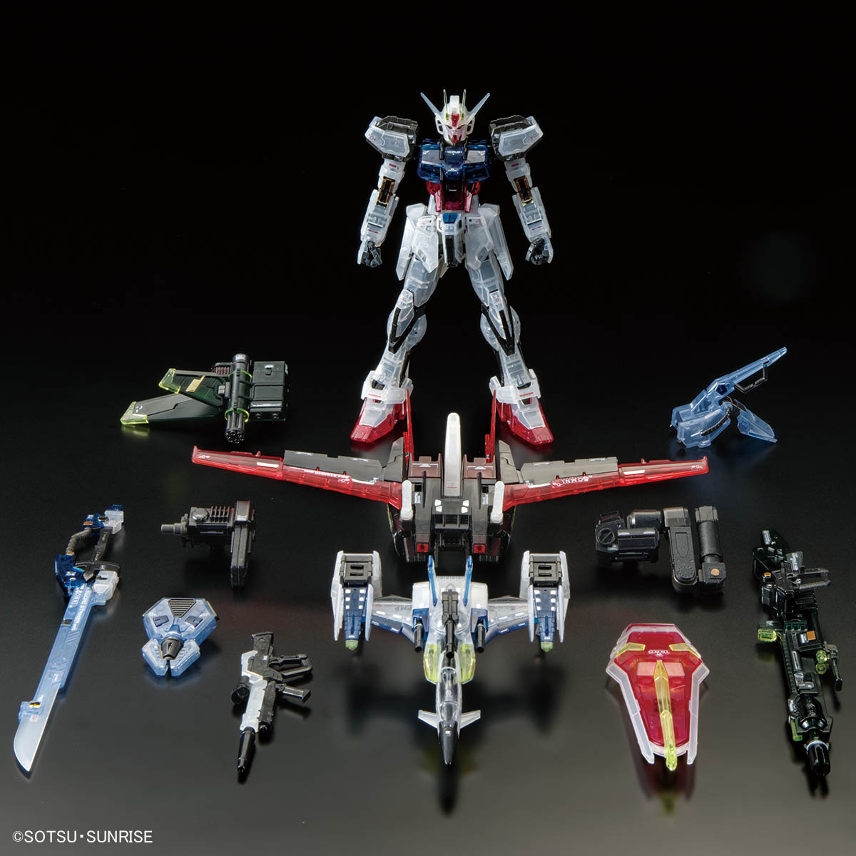 RG Aile Strike Gundam & Skygrasper Launcher / Sword Striker (Clear Color)