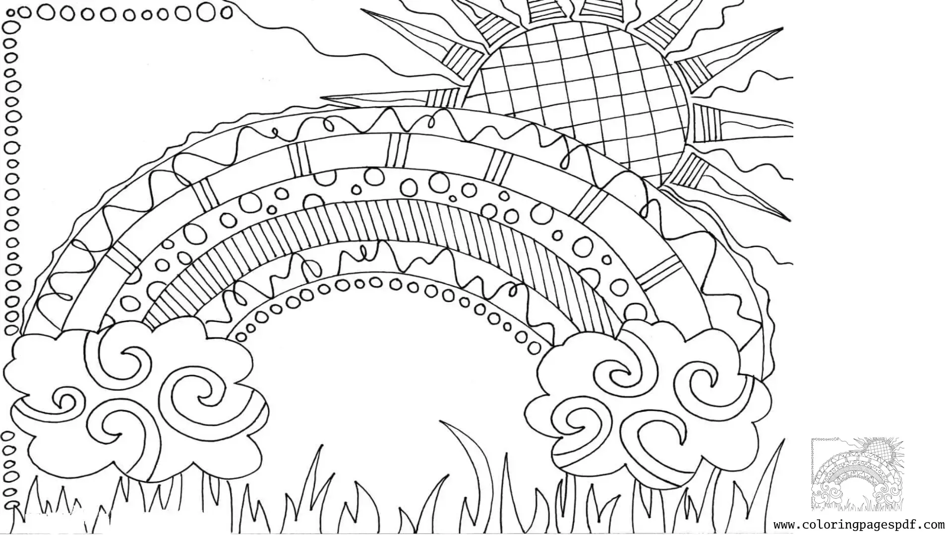 Coloring Pages Of A Rainbow Mandala