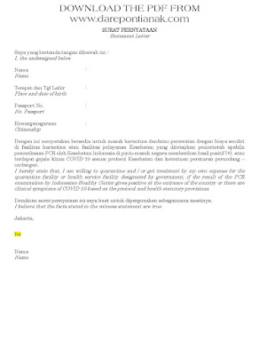 template surat pernyataan bersedia membayar mandiri jika terkena covid19 di indonesia