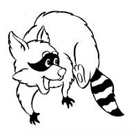 Raccoon thief coloring page