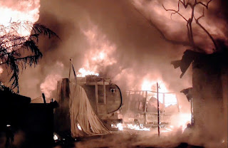 Tempat Penimbunan BBM Diduga Ilegal dan 5 Rumah Warga di Marelan Terbakar