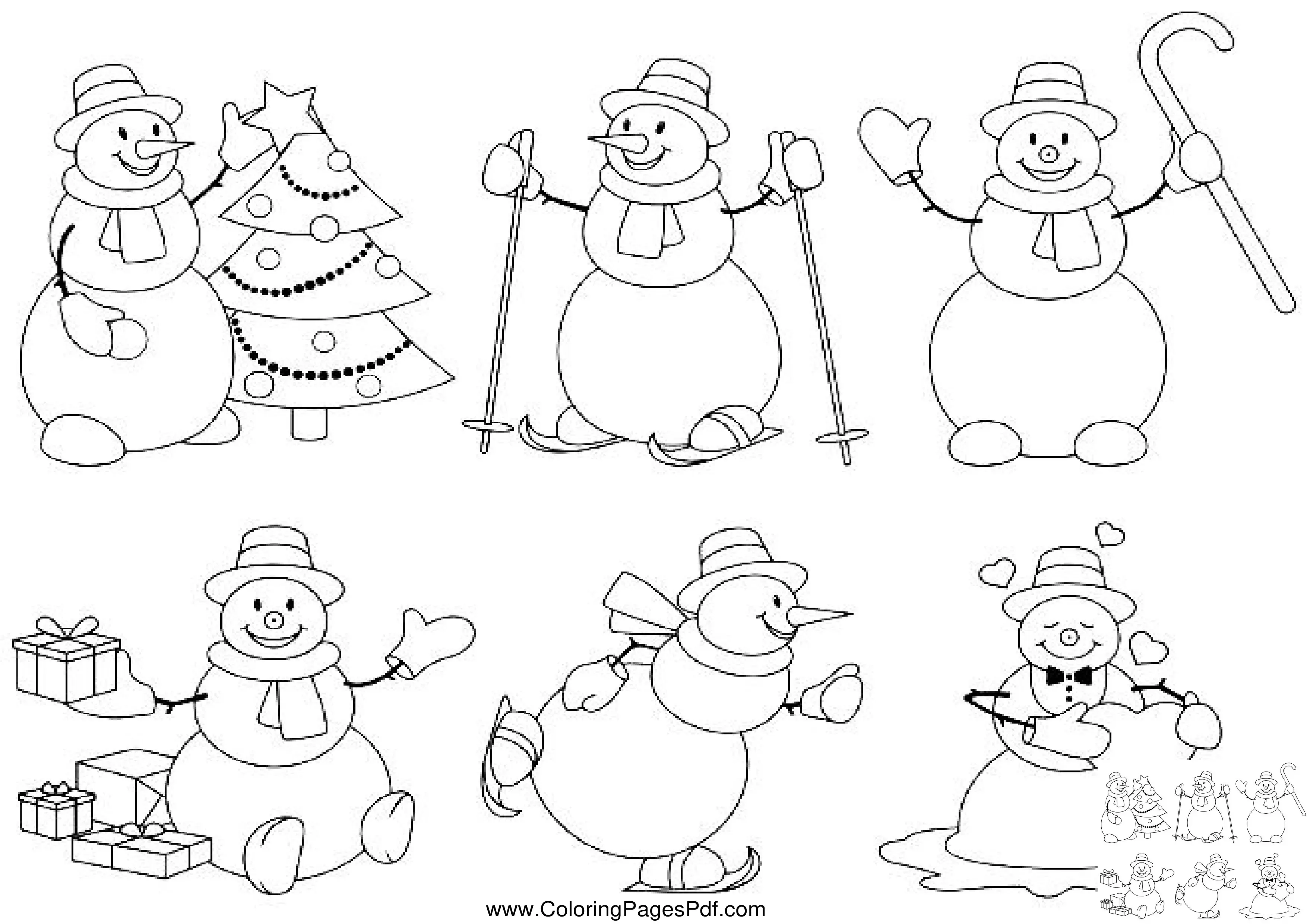 Snowman coloring pages printable