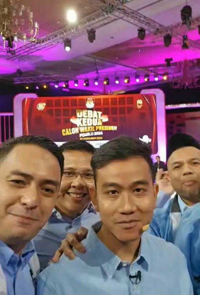 Aditya Yusma Pimpin Yel-yel Prabowo-Gibran di Debat ke Dua Pilpres 2024 Cawapres