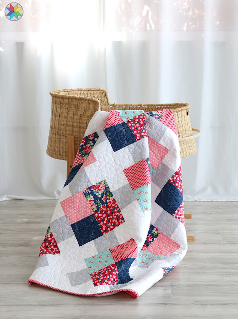 Prime Time baby size quilt - pattern by Andy Knowlton of A Bright Corner