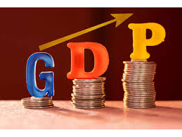 “Close-up of an economic report showing GDP data and economic indicators for the year.