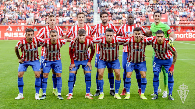 REAL SPORTING DE GIJÓN. Temporada 2021-22. Bogdan Milovanov, José Gragera, Marc Valiente, Babin, Diego Mariño. Aitor García, Fran Villalba, Pablo García, Pedro Díaz, Gaspar Campos y Uros Djurdjevic. REAL SPORTING DE GIJÓN 1 REAL VALLADOLID C. F. 2. Sábado 23/10/2021, 18:15 horas. Campeonato de Liga de 2ª División, jornada 12. Gijón, Asturias, estadio El Molinón – Enrique Castro “Quini”: 16.541 espectadores.