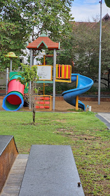 There are a variety of structures for children to play with.