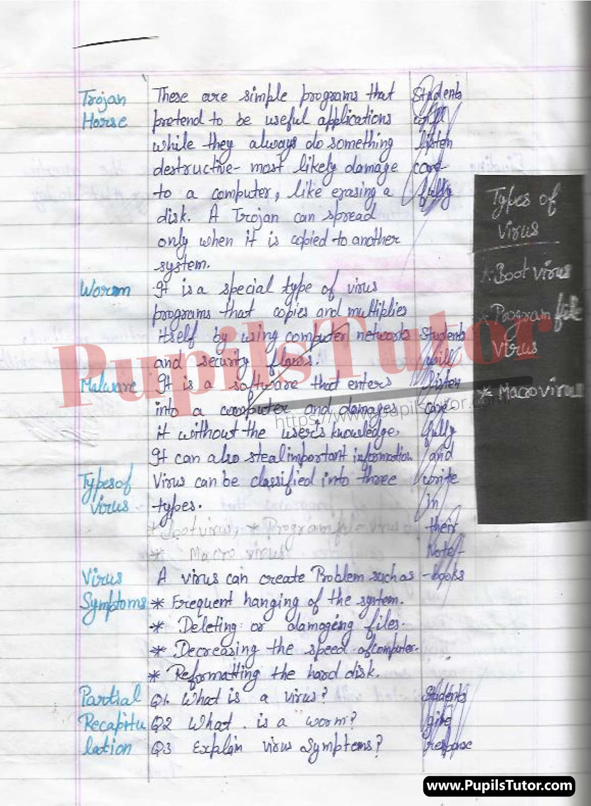 BED, DELED, BTC, BSTC, M.ED, DED And NIOS Teaching Of Computer Science Innovative Digital Lesson Plan Format On Virus And Malwares Topic For Class 4th 5th 6th 7th 8th 9th, 10th, 11th, 12th  – [Page And Photo 4] – pupilstutor.com