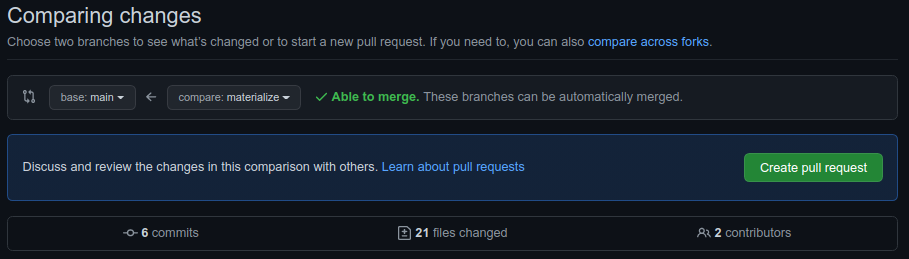 GitHub new pull request