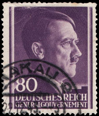 German Occupation of Poland Postage Stamp PL-GG112 Adolf Hitler 80 groszy 1943