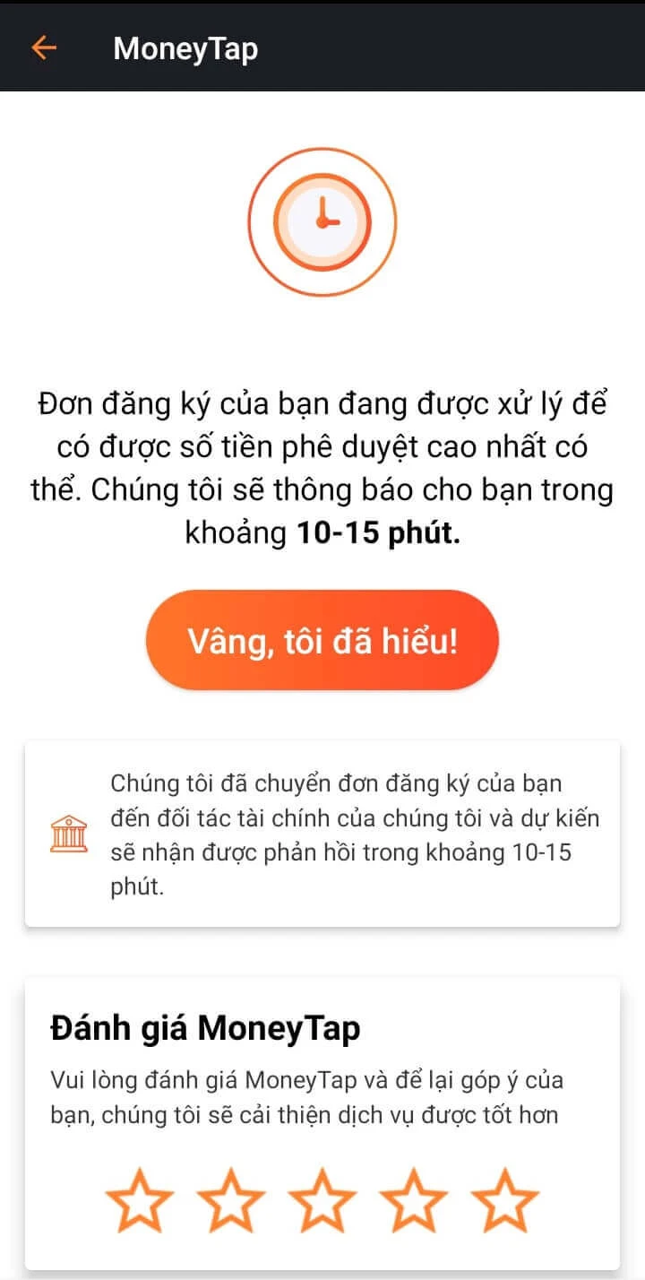 Moneytap hỗ trợ vay tiền siêu nhanh