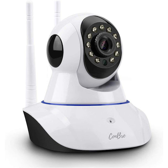 Conbre MultipleXR2 Pro {Upgraded} HD Smart WiFi Wireless IP CCTV Security Camera | Night Vision | 2-Way Audio | Support 64 GB Micro SD Card Slot