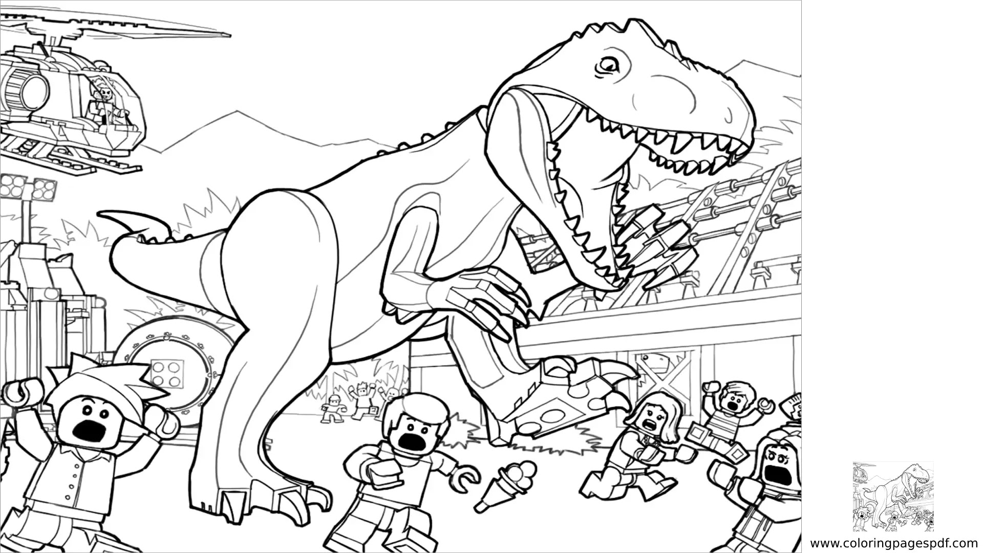 Coloring Pages Of Lego Jurassic Park