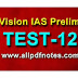 [PDF] Vision IAS Prelims Test-12 in English with Explanation PDF For All Competitive Exams Download Now