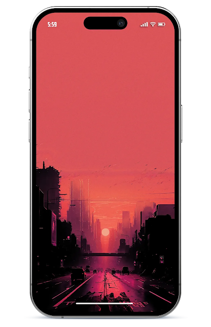 Long Road: Cyberpunk Sunrise Wallpaper