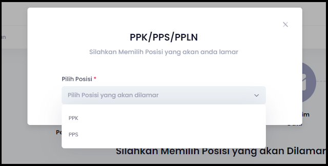 Kemudian Klik BADAN ADHOC, Silahkan Memilih Posisi yang akan anda lamar PPK, PPS