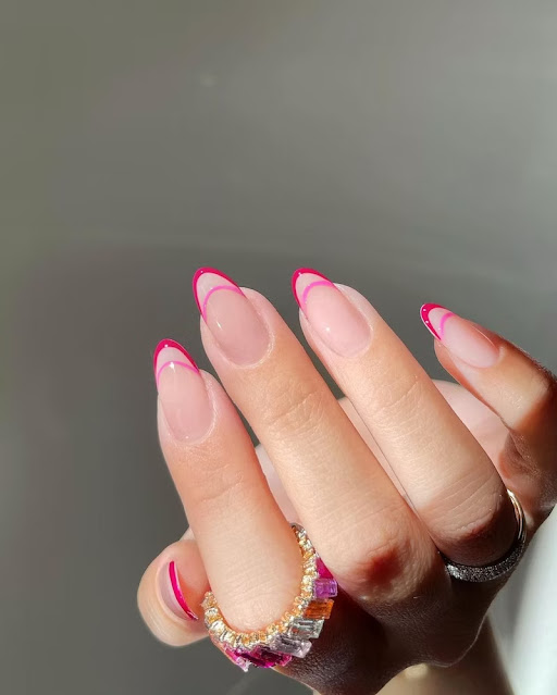 Flirty French Tips Pink Nail Art