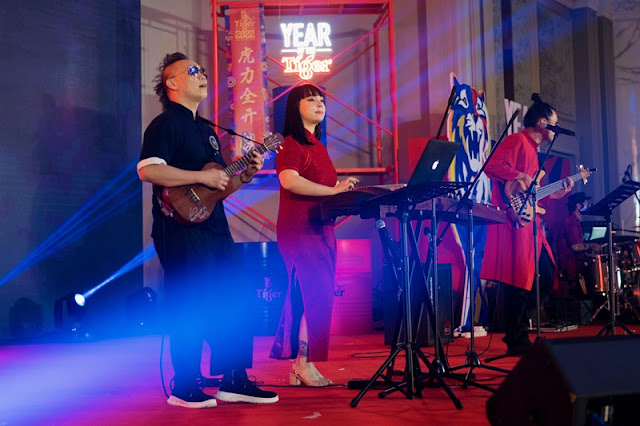 Entertainment by Angel x Rocksta_ at the media launch of Tiger CNY 2022 campaign - The Year We ROAR Together