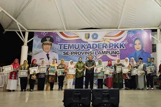 Gubernur Arinal dalam acara Ramah Tamah Bersama Kader PKK se-Provinsi Lampung di Mahan Agung, Selasa (5/12/2023).