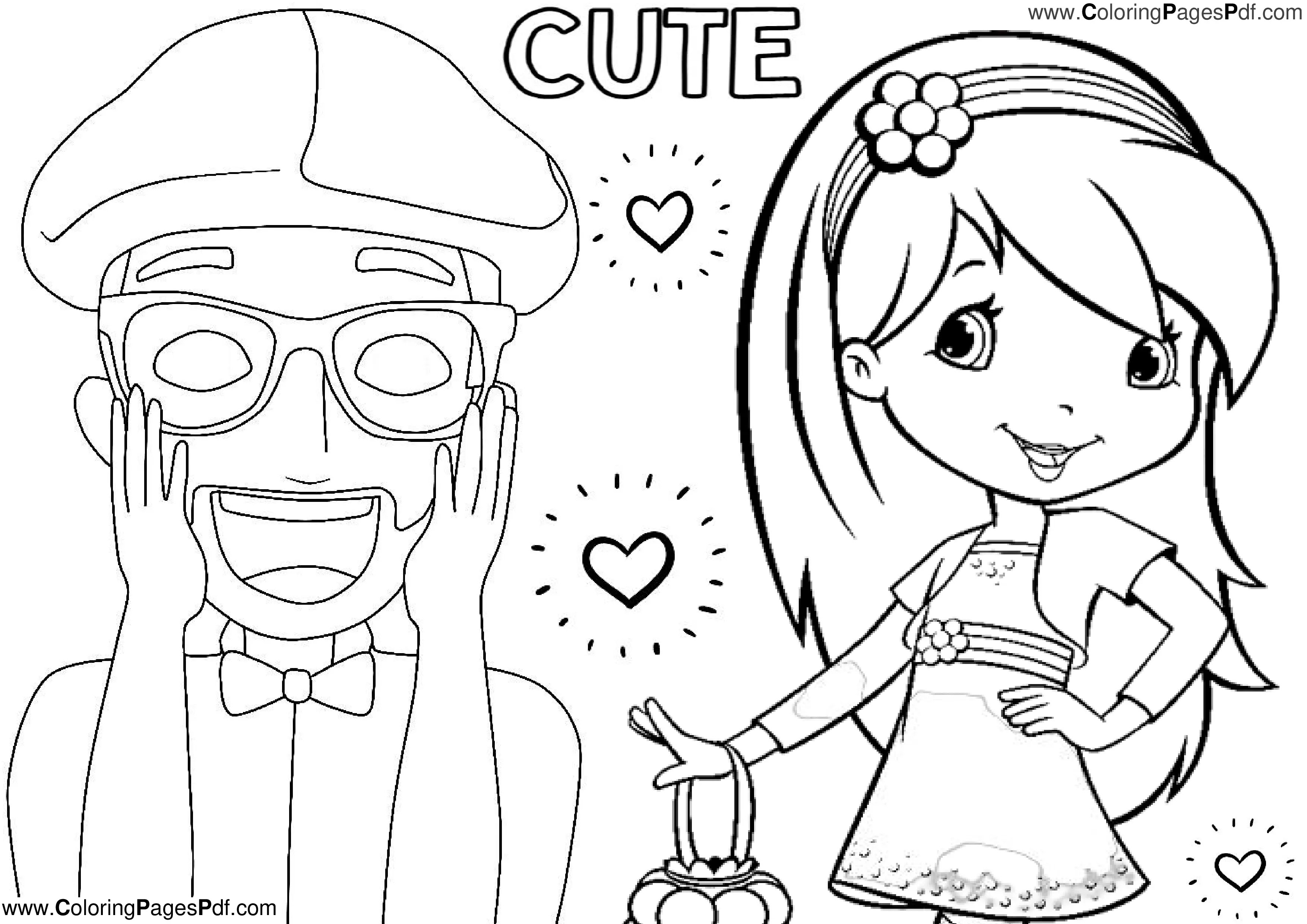 Blippi coloring pages for girls