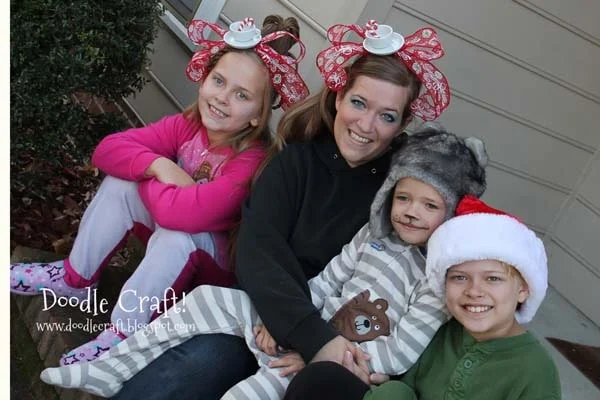 Check out my full tutorial on making these cute teacup headbands here: Cindy Lou Who Teacup Headbands and hairdo quick tutorial!