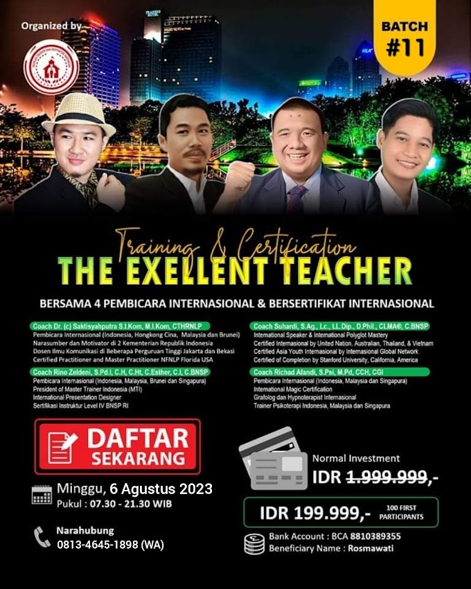 WA.0813-4645-1898 | Certified Excellent Teacher (C.ET) 6 Agustus 2023