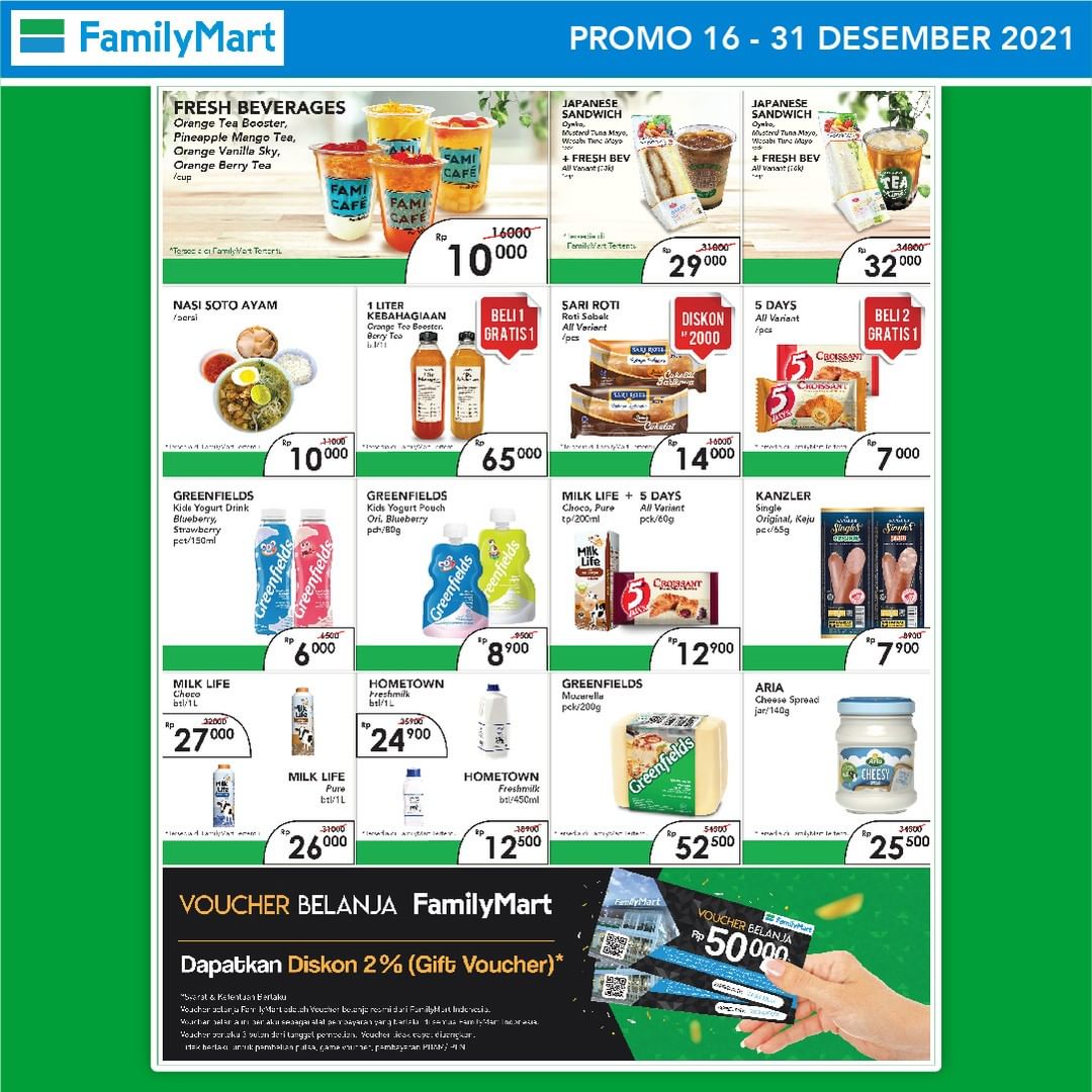 FamilyMart Katalog Dapat Gratis Ongkir 15KRIbu & Cashback (s.d 31 Des 2021)