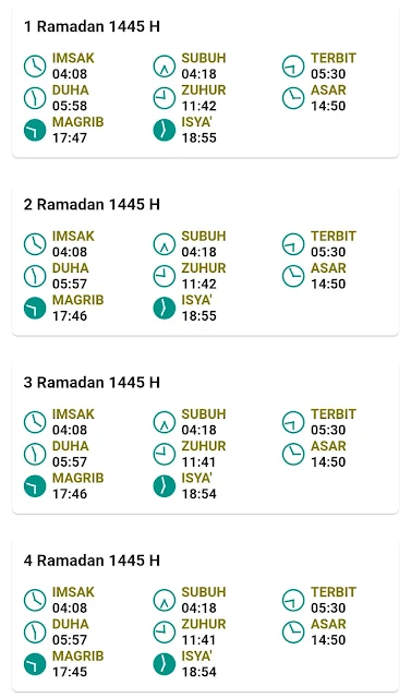 Jadwal Imsakiyah Ramadan 1445 H/2024 M Kabupaten Pasuruan Provinsi Jawa Timur