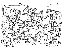 Printable dinosaur family coloring pages