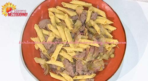 Garganelli salsiccia e carciofi ricetta Chloè Facchini