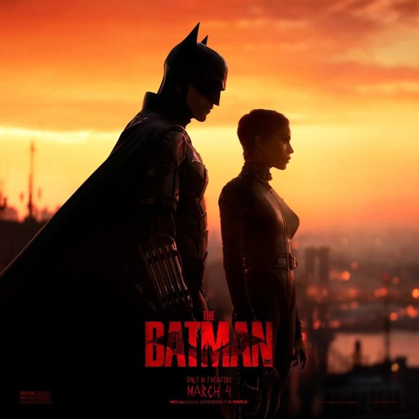 The Dark Knight (Robert Pattinson) and Selina Kyle (Zoë Kravitz) are ready to leap into action against the thugs of Gotham City...in THE BATMAN.