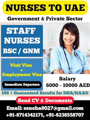 Nurses Vacancy to UAE Government and Private Sector