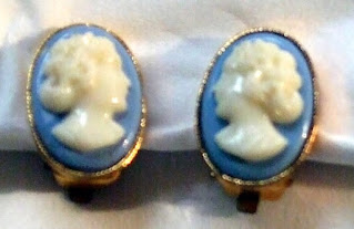 blue clip earrings 1980s