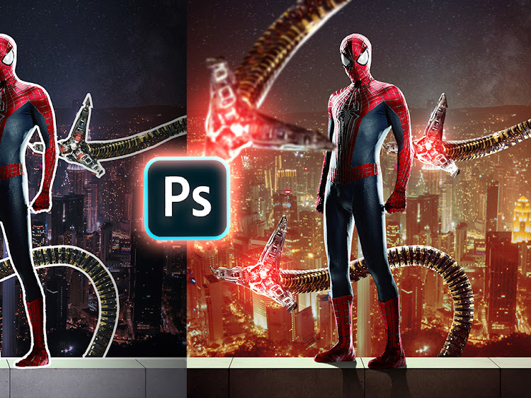10 MINUTES to Make a Spiderman Movie Poster | Photoshop Tutorial