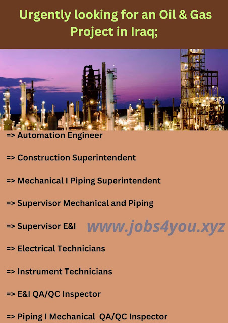 Urgently looking for an Oil & Gas Project in Iraq;