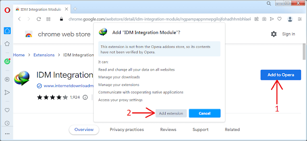 Installing IDM via Chrome Web Store Link