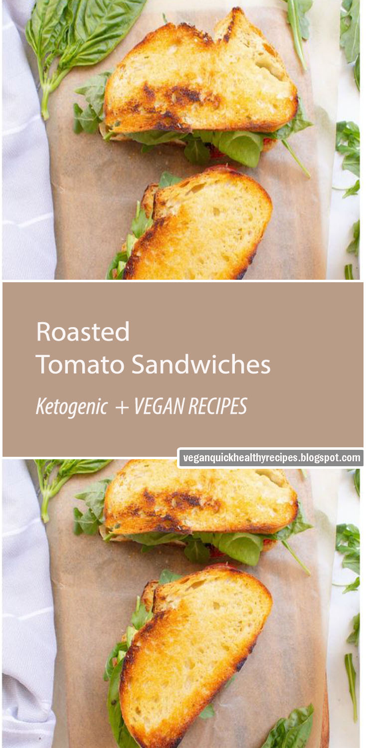 These Roasted Tomato Sandwiches with Vegan Lemon Garlic Aioli are loaded with avocado, arugula and some of the tastiest tomato slices | ThisSavoryVegan.com #thissavoryvegan #vegansandwiches#vegan