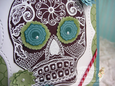 day of the dead card front skull