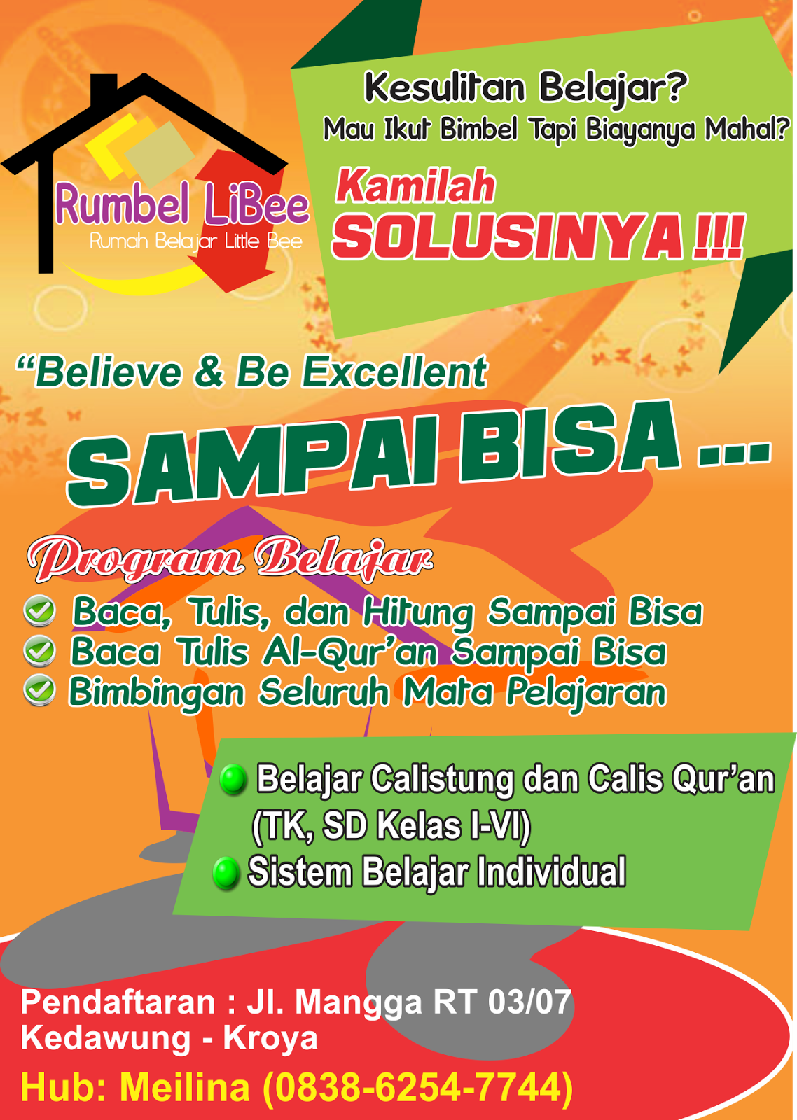  Desain  Brosur  Bimbingan Belajar Bimbel  Les cdr 