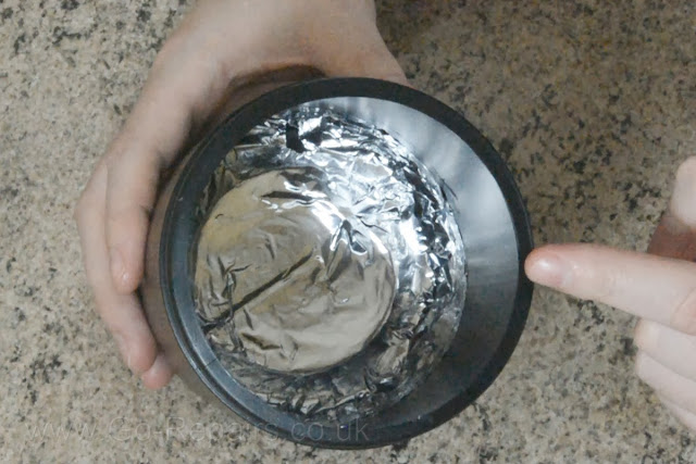 Stick foil inside tub