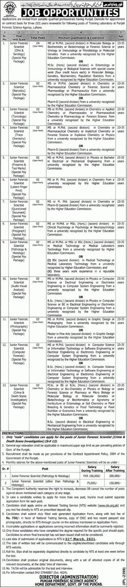 Government Forensic Science Agency Jobs 2021