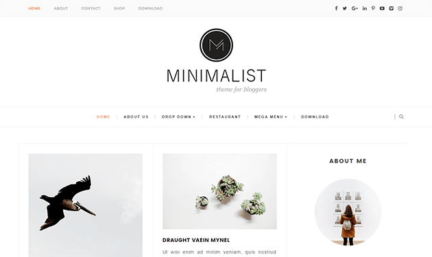 Minimalist - бесплатный шаблон для Blogger