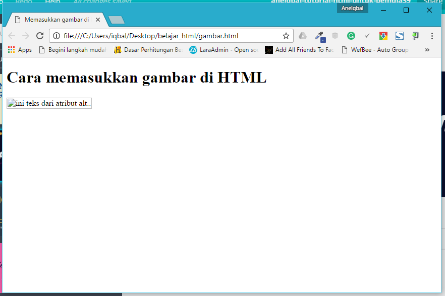 Memasukkan Gambar Di Html