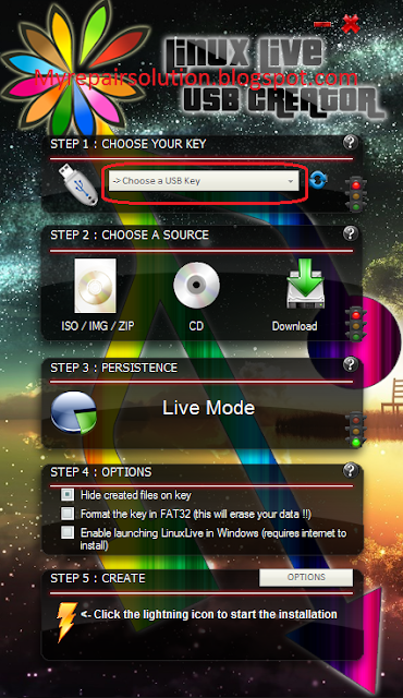 interface Linux Live USB Creator