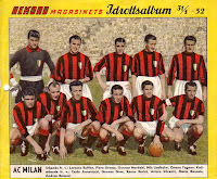 A. C. MILAN - Milán, Italia - Temporada 1951-52 - Lorenzo Buffon, Piero Grosso, Nordahl, Liedholm, Tognon; Annovazzi, Gren, Burini, Silvestri, Renosto y Bonemi - AC MILAN 3 JUVENTUS TURÍN 2 - 02/09/1951 - Partido amistoso - Milán, estadio de San Siro