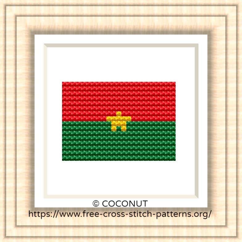 NATIONAL FLAG OF BURKINA FASO CROSS STITCH CHART