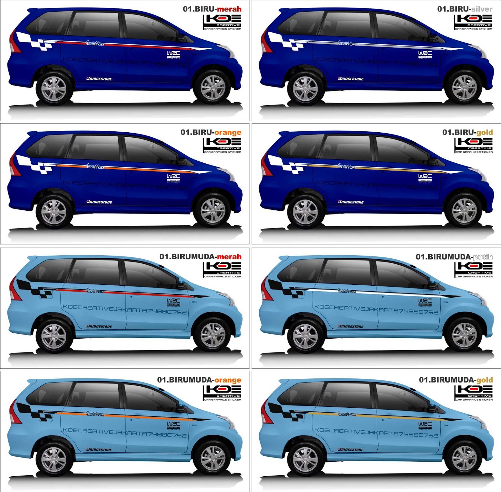 Cutting Sticker Mobil Warna Silver Modifikasi Style