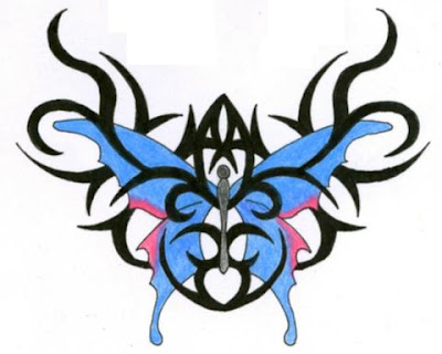 image butterfly tribal tattoo design with Combining these two tattoo designs