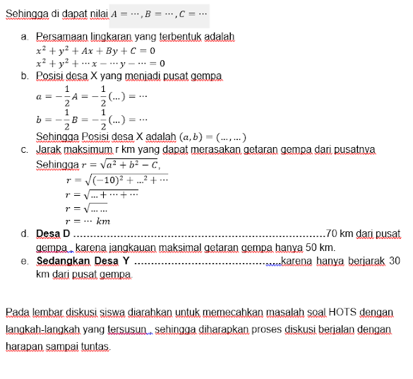 Contoh Soal Hots Lingkaran