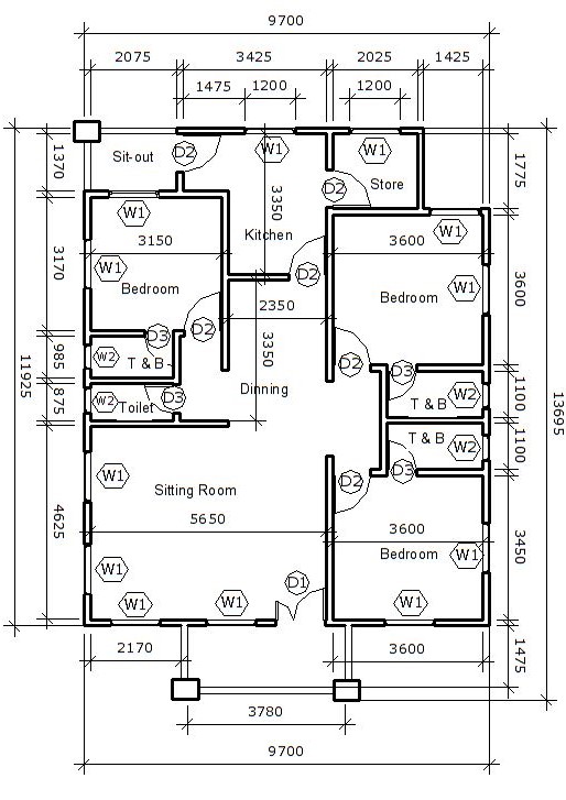 How To Calculate The Number Of Blocks For A 3 Bedroom Flat